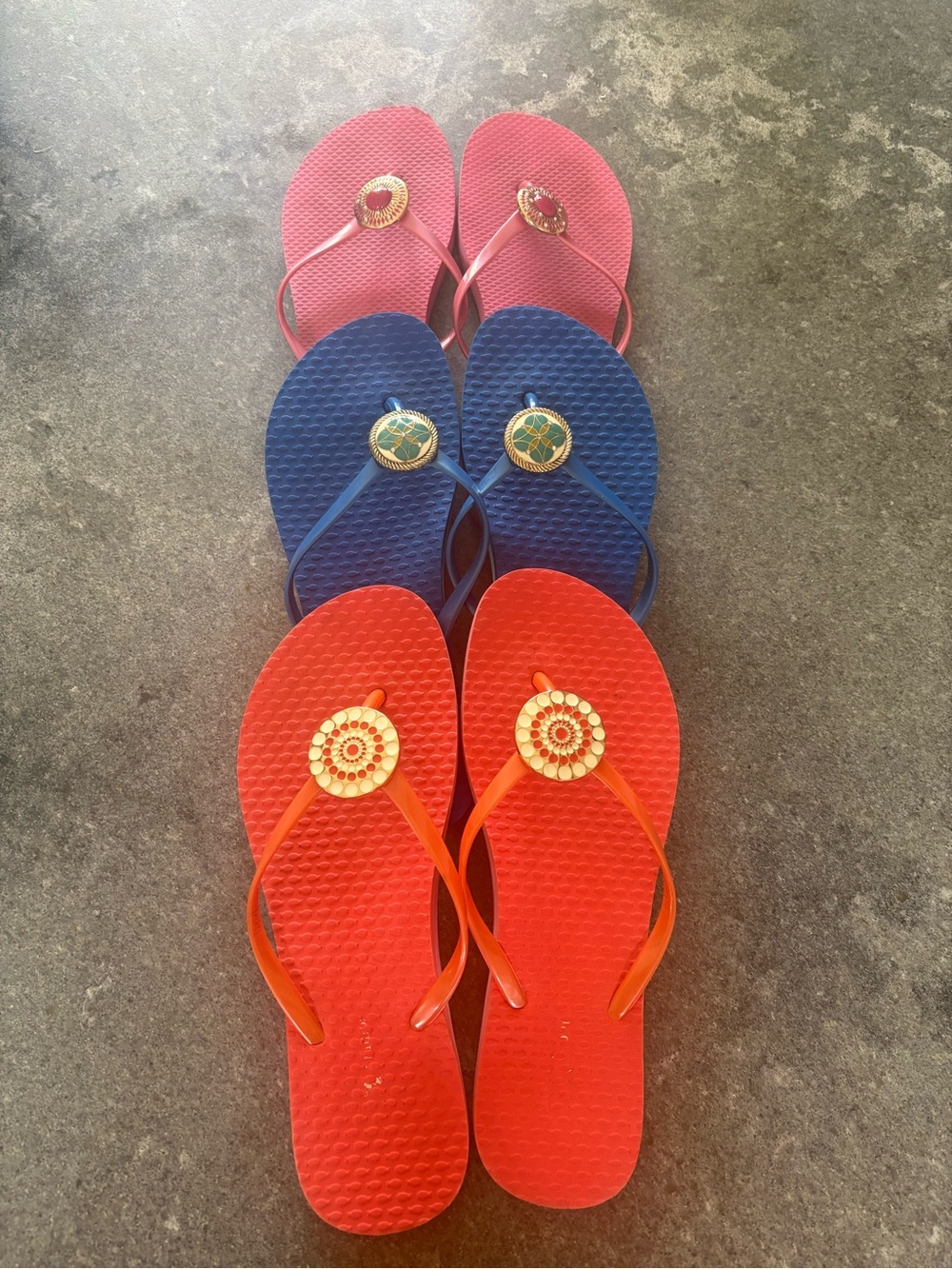 3 Pair lindsay phillips Orange, Blue & Pink Women’s Size 10 Switchflops